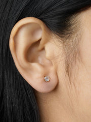 Adia Solitaire 18K Gold Plated Men's Stud Earrings