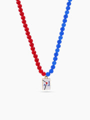 Amour Red Blue Women's Beaded Necklace