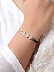 Anali Clover Diamond 18K Gold Plated Mangalsutra Bracelet