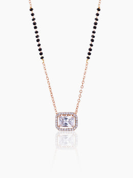Anisa Solitaire Rosegold Plated Mangalsutra