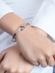 Arlen Knot Silver Cuff Bracelet
