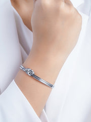 Arlen Knot Silver Cuff Bracelet