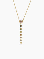 Asmira Heart Multi Diamond 18K Gold Plated Necklace