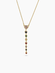 Asmira Heart Multi Diamond 18K Gold Plated Necklace