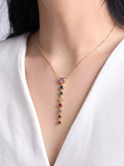 Asmira Heart Multi Diamond 18K Gold Plated Necklace
