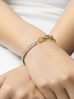 Aura Link Baguette 18K Gold Plated Bracelet