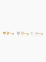 Aurelia 18K Gold Plated Women's Stud Earrings Set