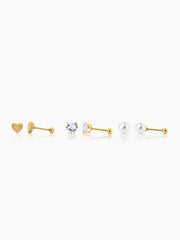 Aurelia 18K Gold Plated Women's Stud Earrings Set