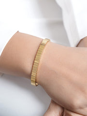 Aurelith Ribbed 18K Gold Plated Bracelet