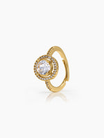 Avelora Solitaire Halo 18K Gold Plated Women's Ring