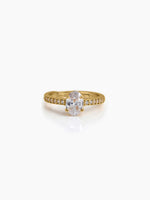 Avenza Oval Solitaire 18K Gold Plated Women's Ring