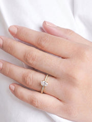 Avenza Oval Solitaire 18K Gold Plated Women's Ring