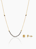 Banari 18K Gold Plated Mangalsutra Jewelry Set Of 2 - Necklace & Earrings
