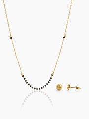 Banari 18K Gold Plated Mangalsutra Jewelry Set Of 2 - Necklace & Earrings
