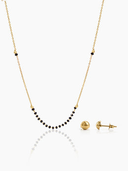 Banari 18K Gold Plated Mangalsutra Jewelry Set Of 2 - Necklace & Earrings
