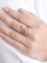 Brigitte Solitaire 18K Gold Plated Women's Ring