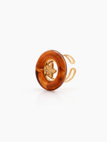 Brunisa Brown Starfish 18K Gold Plated Women's Ring