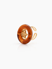 Brunisa Brown Starfish 18K Gold Plated Women's Ring
