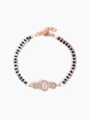 Cali Solitaire Rosegold Plated Mangalsutra Bracelet