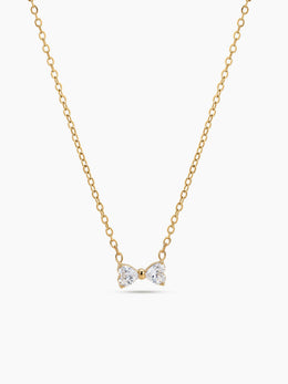 Calista Diamond Bow 18K Gold Plated Necklace