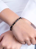 Caloria Bamboo Line Black - 18K Gold Plated Women's Band Bracelet