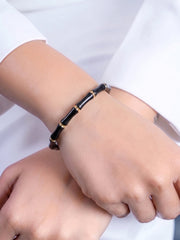 Caloria Bamboo Line Black - 18K Gold Plated Women's Band Bracelet