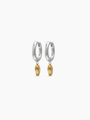 Carenya Solitaire Heart Drop 18K Gold Plated - Silver Earrings