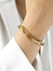 Carta Link 18K Gold Plated Bracelet