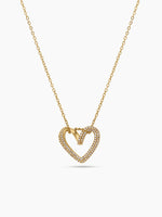 Cazira Diamond Heart 14K Gold Plated Necklace
