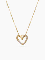 Cazira Diamond Heart 14K Gold Plated Necklace