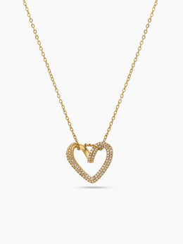 Cazira Diamond Heart 14K Gold Plated Necklace