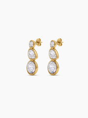 Celora Solitaire Drop 18K Gold Plated Earrings