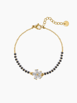 Dayita Floral Diamond 18K Gold Plated Mangalsutra Bracelet