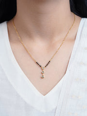 Devika Trio Diamond 18K Gold Plated Drop Mangalsutra