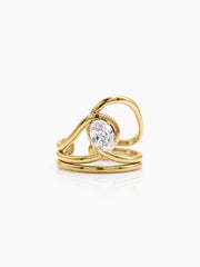 Devora Solitaire 18K Gold Plated Women's Ring