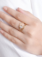 Devora Solitaire 18K Gold Plated Women's Ring