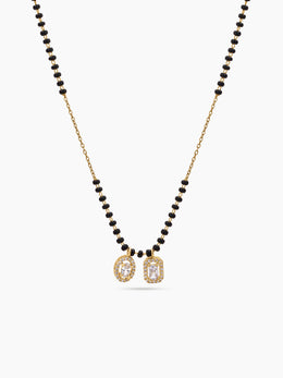 Diya Halo Solitaire 18K Gold Plated Mangalsutra