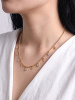 Dovelle Diamond Charms 18K Gold Plated Choker Necklace