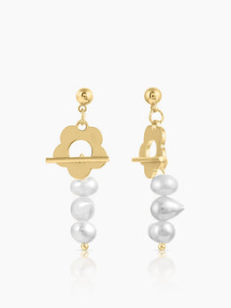 Dunsmuir Pearl 18K Gold Plated Earrings