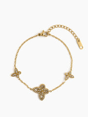Eleni Diamond Butterfly 18K Gold Plated Bracelet