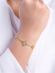 Eleni Diamond Butterfly 18K Gold Plated Bracelet