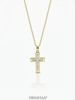 Elira Cross Baguette Necklace