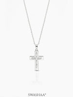 Elira Cross Baguette Necklace