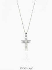Elira Cross Baguette Necklace