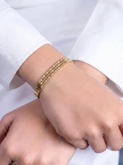 Elowra Diamond 18K Gold Plated Small Wrist Band Bracelet