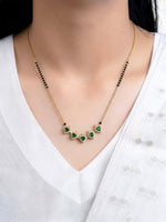 Emerald Shiny 18K Gold Plated Clover Mangalsutra