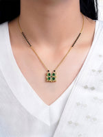 Emerald Shiny 18K Gold Plated Clover Mangalsutra