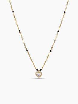 Eshana Diamond Heart 18K Gold Plated Mangalsutra