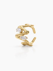 Fenella Diamond Wave 18K Gold Plated Women's Ring