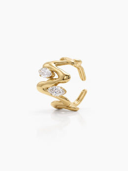 Fenella Diamond Wave 18K Gold Plated Women's Ring